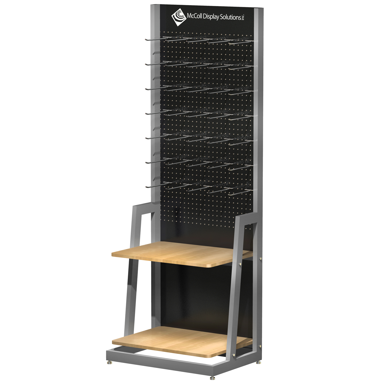 3D Rendering Point of Purchase Retail Pegboard Shelf System Lightwave 3D